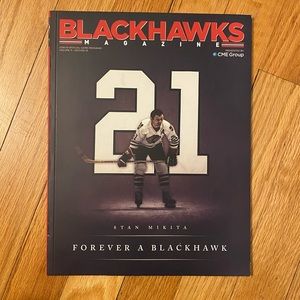 Chicago Blackhawks official game program remembering Stan Mikita.